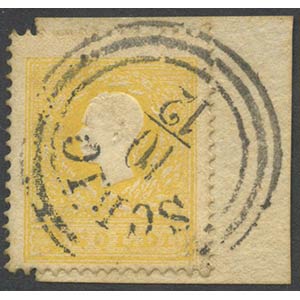2s. N.23a Bright Yellow, cancelled with a ... 