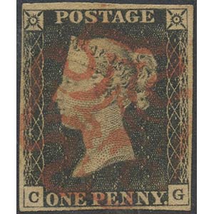 1840, N.1  1p. Penny Black used. Good ... 