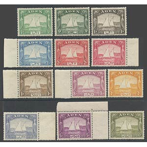 Aden, 1937. N.1/12 (N. 2 and 4 are hinged, ... 