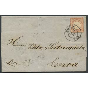 1873, Reich Lettera da Bonn per litalia ... 