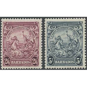 Barbados, 1938. N.248.249.250.250c, 250d, ... 