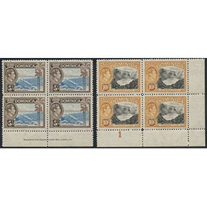 Dominica, 1938. N.99/108a in blocks of four ... 