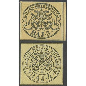 1852, N.4A and 5Ab new. (A+) (A. Diena) MNH.