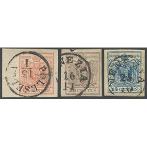 1850, lot composed of 15c., 30c and 45c. ... 