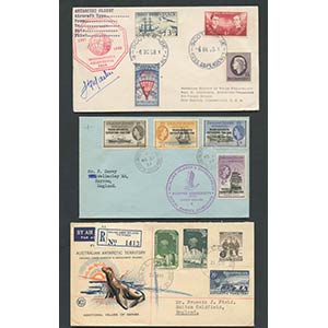 Antarctic Flights, lot of 15 postal items.