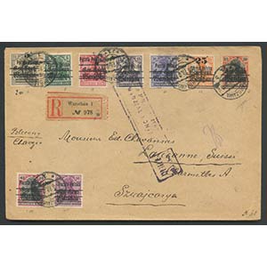 1919, Lettera da Varsavia per Losanna ... 