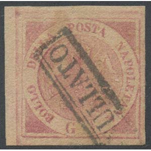 1852, 1/2 gr. Pink II plate N.2c with left ... 