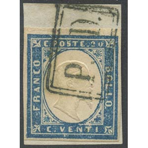 1861, 20c. Greyish Cobalt N.15Dd on small ... 