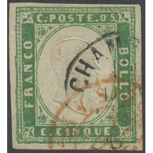 1855, 5c. Pea Green N.13c. (A+) ... 