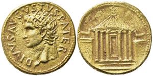 Divus Augustus (died AD 14). Gilt metal ... 