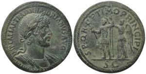 Hadrian (117-138). Replica of Æ Sestertius ... 