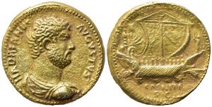 Hadrian (117-138). Gilt metal Replica of ... 