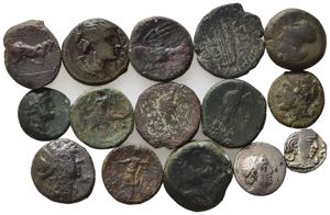 Lot of 15 Greek Æ and AR coins, to be ... 