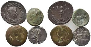 Mixed lot of 4 Æ Greek, Roman Republican ... 