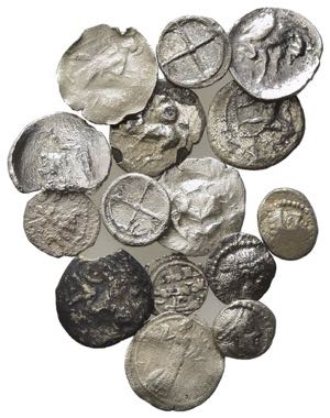Mixed lot of 14 Greek and Medieval AR coins, ... 