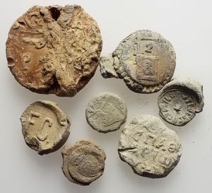 Lot of 7 Byzantine and Medieval PB Seals, to ... 