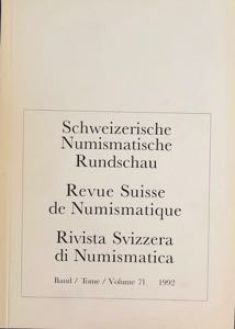AA.VV. Revue Suisse de Numismatique. Tome ... 