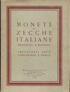 RATTO MARIO - Milano 20/21-1-1956. Monete di ... 