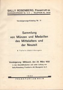 ROSENBERG  S. - Katalog, 71\ 74 \76. ... 