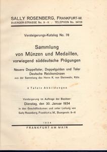 ROSENBERG  S. - Katalog, 78. Frankfurt am ... 