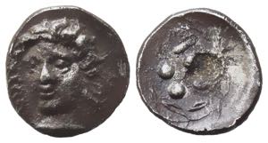 Sicily, Motya, c. 400-397 BC. AR Trias (7mm, ... 