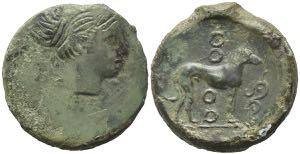 Sicily, Segesta, c. 410-400 BC. Æ Trias ... 