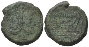 M. Titinius, Rome, 189-180 BC. Æ As (33mm, ... 