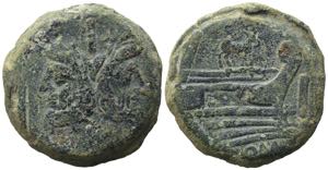 Ass series, Rome, 169-158 BC. Æ As (30mm, ... 