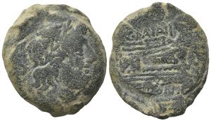 C. Maianius, Rome, 153 BC. Æ Semis (26.5mm, ... 