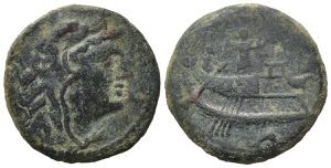 P. Calpurnius, Rome, 133 BC. Æ Quadrans ... 