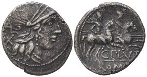 C. Plutius, Rome, 121 BC. AR Denarius (18mm, ... 