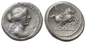 Q. Titius, Rome, 90 BC. AR Quinarius (15mm, ... 