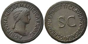 Agrippina Senior (died AD 33). Æ Sestertius ... 