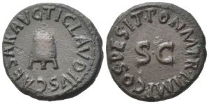 Claudius (41-54). Æ Quadrans (17mm, 3.11g). ... 