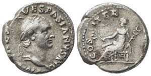 Vespasian (69-79). AR Denarius (17mm, ... 