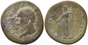 Vespasian (69-79). Æ Dupondius (28mm, ... 