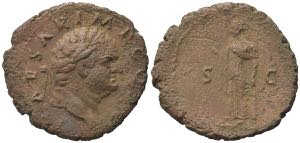 Titus (Caesar, 69-79). Æ As (28mm, 10.84g). ... 