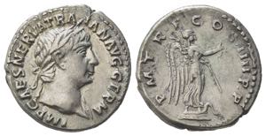 Trajan (98-117). AR Denarius (19mm, 3.44g). ... 