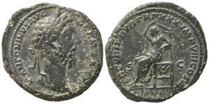 Marcus Aurelius (161-180). Æ As (28mm, ... 