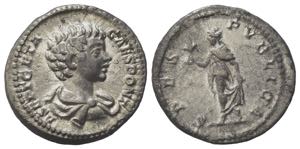 Geta (Caesar, 198-209). AR Denarius (19.5mm, ... 