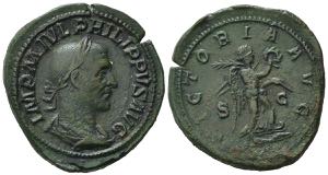 Philip I (244-249). Æ Sestertius (34mm, ... 