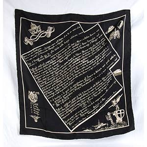 Fascist eraFoulardBlack silk handkerchief, ... 