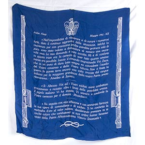 Fascist eraFoulardHandkerchief in blue silk, ... 