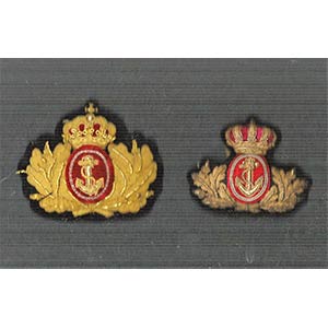 DENMARKLot of two embroired navy badgesgold ... 