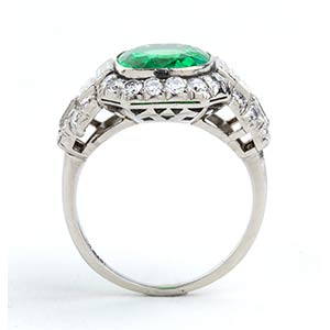 Deco-style platinum emerald ... 