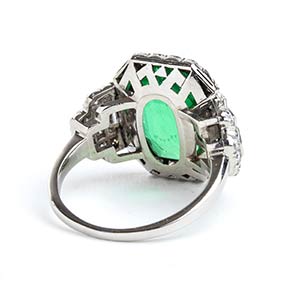 Deco-style platinum emerald ... 