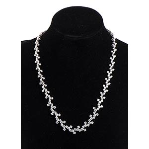Diamond spring necklace 18k white gold, set ... 