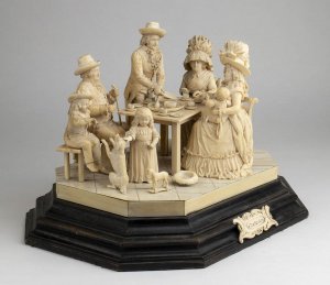English ivory figural group of a ... 