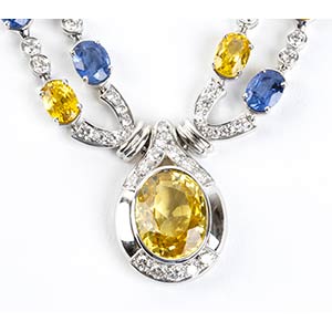 Blue and yellow sapphire diamond ... 