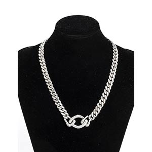 Diamond gold necklace18k white gold, ... 